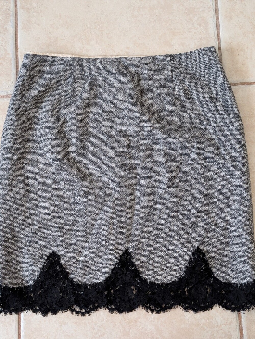 Spenser Jeremy Wool Blend Lace Accent Skirt Size 10